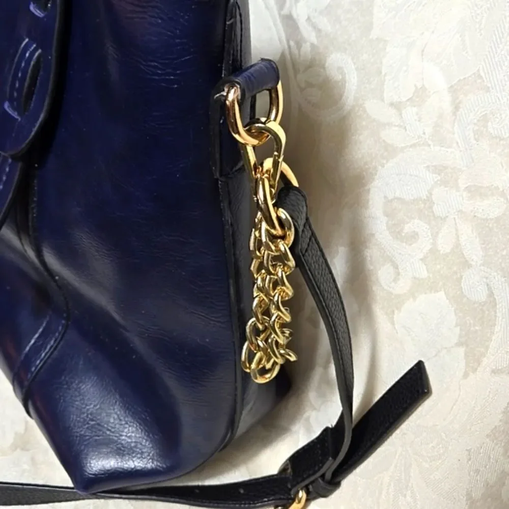 Steve Madden Deep Blue Tote Bag with Crossbody Strap
